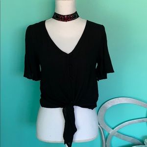 Love, Fire Black Tie Top